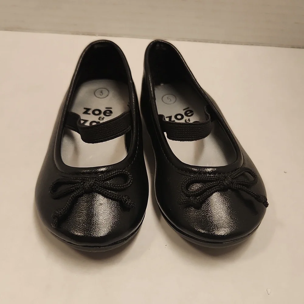 Zoe & Zac Girls Shoes Size 5 Black Mary Jane Flats